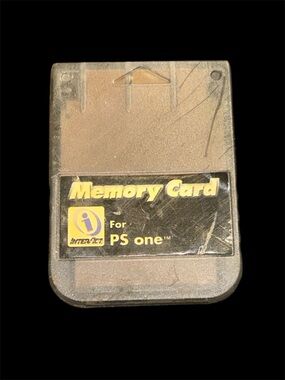Vintage InterAct PS1 Memory Card - Clear Smoke Grey - PlayStation 1 - Untested